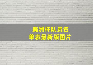 美洲杯队员名单表最新版图片