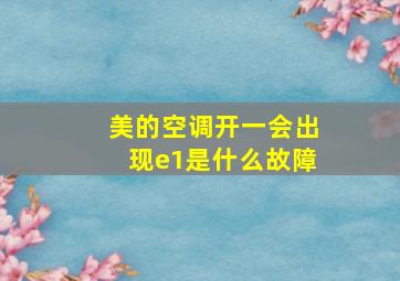 美的空调开一会出现e1是什么故障