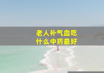 老人补气血吃什么中药最好