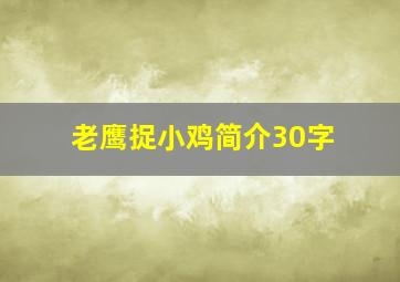 老鹰捉小鸡简介30字