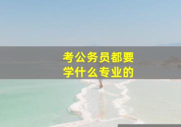 考公务员都要学什么专业的