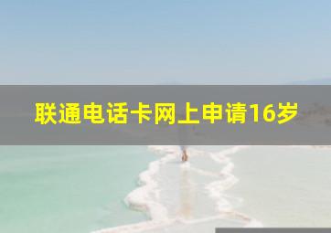 联通电话卡网上申请16岁