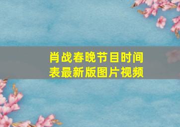 肖战春晚节目时间表最新版图片视频