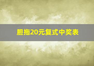 胆拖20元复式中奖表