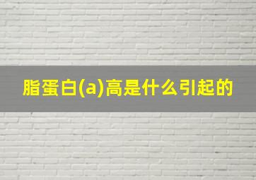 脂蛋白(a)高是什么引起的