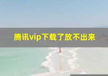 腾讯vip下载了放不出来