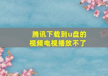 腾讯下载到u盘的视频电视播放不了