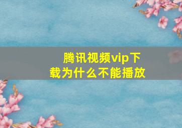 腾讯视频vip下载为什么不能播放