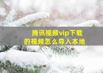 腾讯视频vip下载的视频怎么导入本地