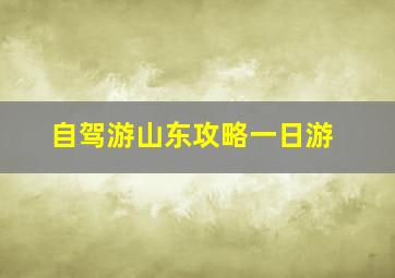 自驾游山东攻略一日游