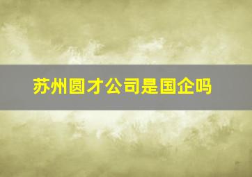 苏州圆才公司是国企吗