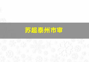 苏超泰州市审