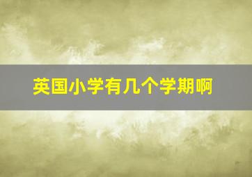 英国小学有几个学期啊