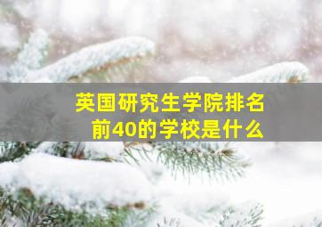 英国研究生学院排名前40的学校是什么