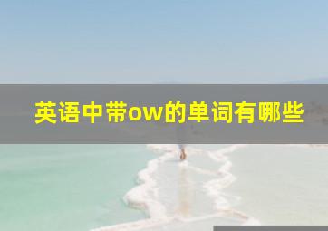 英语中带ow的单词有哪些