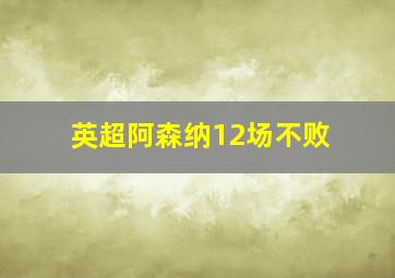 英超阿森纳12场不败