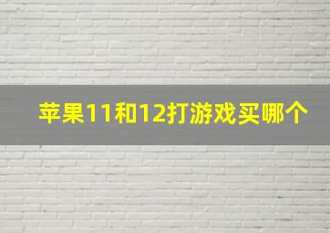 苹果11和12打游戏买哪个