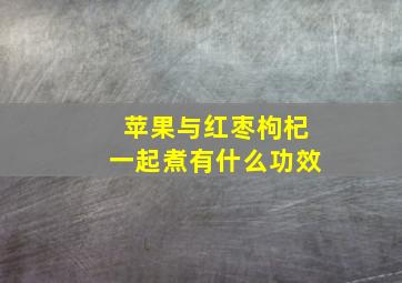 苹果与红枣枸杞一起煮有什么功效