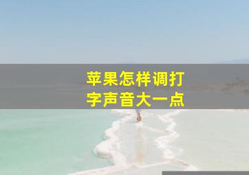 苹果怎样调打字声音大一点