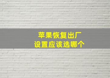 苹果恢复出厂设置应该选哪个