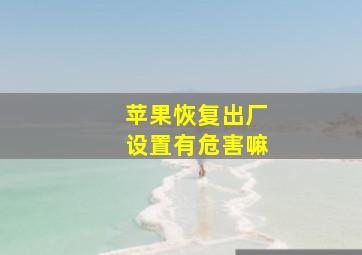 苹果恢复出厂设置有危害嘛