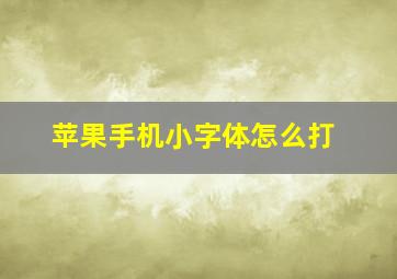 苹果手机小字体怎么打