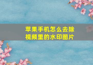 苹果手机怎么去除视频里的水印图片