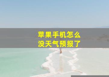 苹果手机怎么没天气预报了