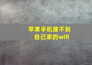 苹果手机搜不到自己家的wifi