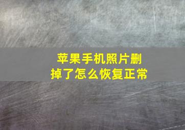 苹果手机照片删掉了怎么恢复正常