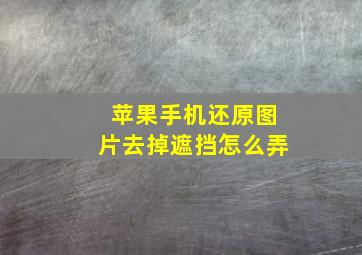 苹果手机还原图片去掉遮挡怎么弄