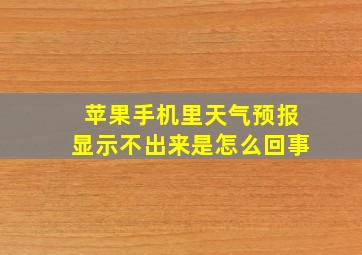 苹果手机里天气预报显示不出来是怎么回事