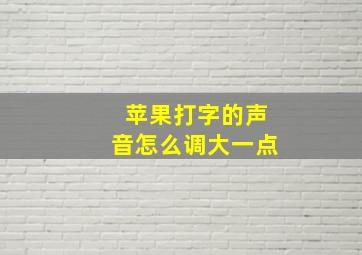 苹果打字的声音怎么调大一点