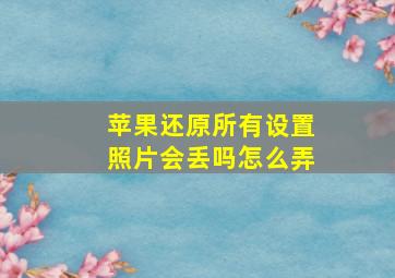 苹果还原所有设置照片会丢吗怎么弄