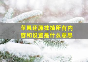 苹果还原抹掉所有内容和设置是什么意思