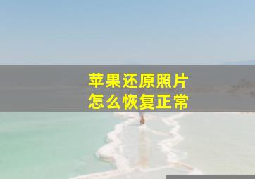 苹果还原照片怎么恢复正常