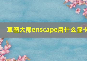 草图大师enscape用什么显卡