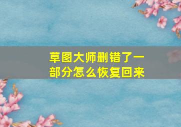 草图大师删错了一部分怎么恢复回来