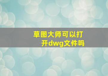 草图大师可以打开dwg文件吗