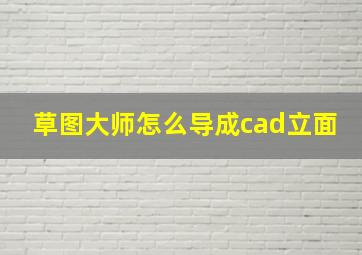 草图大师怎么导成cad立面