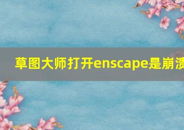 草图大师打开enscape是崩溃