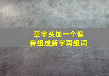 草字头加一个偏旁组成新字再组词