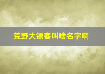 荒野大镖客叫啥名字啊