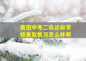 莆田中考二级达标学校录取情况怎么样啊