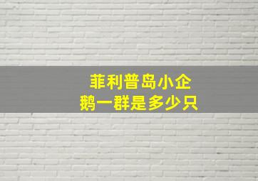 菲利普岛小企鹅一群是多少只