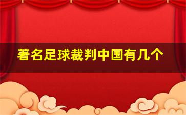 著名足球裁判中国有几个