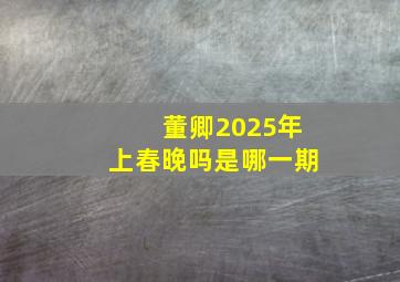 董卿2025年上春晚吗是哪一期