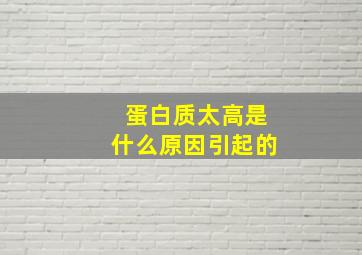 蛋白质太高是什么原因引起的