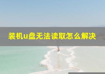 装机u盘无法读取怎么解决