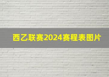 西乙联赛2024赛程表图片